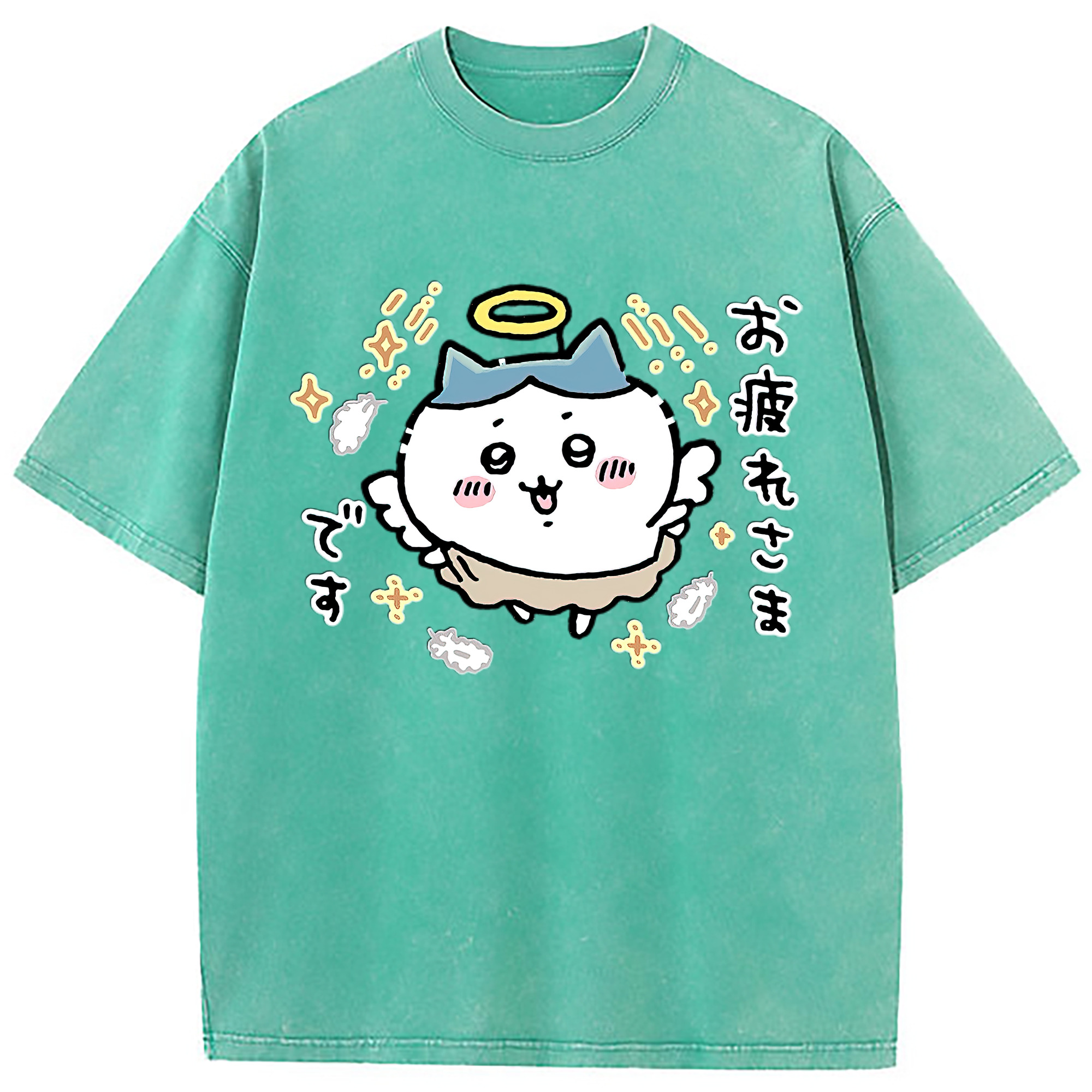 （画像用） ちいかわ ハチワレ Chii-kawa hachiware 綿100% ヴィンテージ風 半袖Tシャツ（フロントプリント）